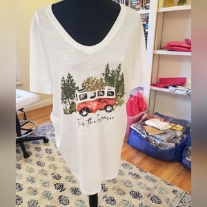 Maurices short sleeve graphic T-shirt, Holiday Season, Size 1x